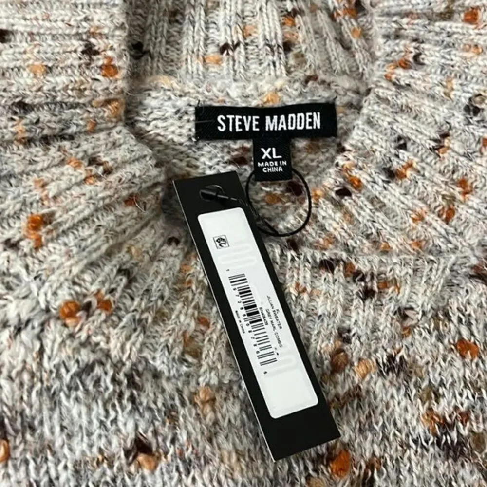 Steve‎ Madden Jillian Sweater Size XL Wool Alpaca Blend Grey Marl Preppy NWT